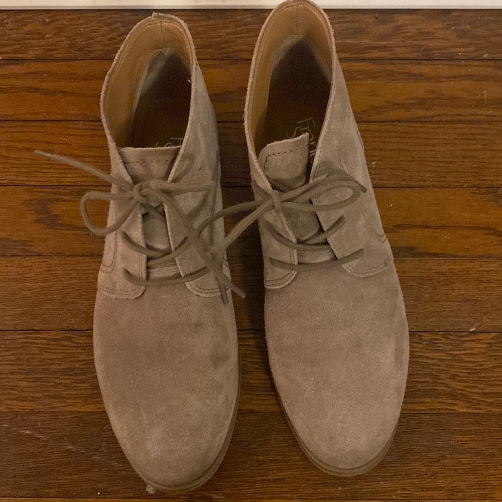 Franco Sarto suede lace up ankle booties size 8